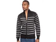 True Rock Men s Full Front Striped Sweater Black Medium