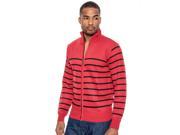 True Rock Men s Full Front Striped Sweater Red Large