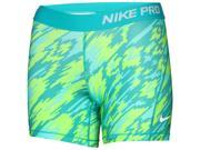 Nike Big Girls 7 16 Dri Fit Pro Allover Print Trng Boy Shorts Grn Yellow Lg