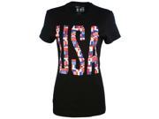 Adidas Women s USA Multi Country Flag T Shirt Black Medium
