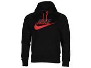 Nike Men s AW77 Futura Fleece Pullover Hoodie Black Red Small