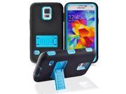 Samsung Galaxy S5 Case Tough Rugged Hybrid Cover With Stand Black Blue