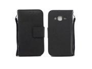 Samsung Galaxy Core Prime Prevail LTE G360 Leather Wallet Pouch Case Cover Black