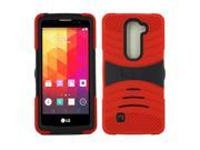 LG Volt 2 LS751 Hybrid Silicone Case Cover Stand Red