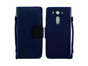 LG V10 Leather Wallet Pouch Case Cover Blue