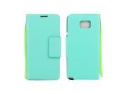 Samsung Galaxy Note 5 Folio Leather Wallet Pouch Case Cover Light Green