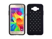 Samsung Galaxy Grand Prime SM G530 Diamond Hybrid Rugged Case Cover Black