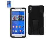 Silicon Case Protector Cover For Sony Xperia Z3V BLACK NEW TYPE KICKSTAND