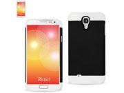 TPU PC PROTECTOR COVER with interior card holder SAMSUNG Galaxy S4 WHITE BLACK