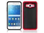 Samsung Galaxy Grand Prime G530 Brushed Hybrid Armor Protective Case Cover Red