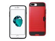 REIKO IPHONE 7 PLUS SLIM ARMOR HYBRID CASE WITH CARD HOLDER IN RED