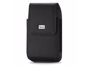 VERTICAL LEATHER POUCH IPHONE5 PLUS BLACK WITH MEGNETIC AND METAL BELT CLIP INNER SIZE 5.27X2.71X0.7INCH