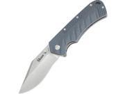 Stonewashed Drop Point Framelock Knife with G 10 Handles