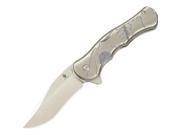 Dorado Skully 3 1 2 Stonewash Stainless Clip Point Blade with Extended Tang