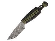 Damascus Izula Paracord 2 1 2 Drop Point Blade with Wrapped Handle