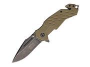 Ballistic Linerlock Tan Stainless Blade with Synthetic Handles