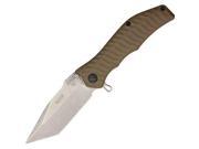 HTM Gunhammer Stonewashed Finish Standard Edge Tanto Blade with Coyote Brown Handles