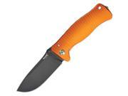 Molletta Linerlock Knife with Grooved Orange Aluminum Handles with Black Finish Pocket Clip