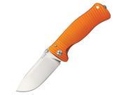 Molletta Linerlock Knife with Grooved Orange Aluminum Handles with Matte Finish Pocket Clip