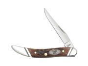 Tiny Toothpick Brown Jigged Long Clip Blade with Jigged Bone Handles
