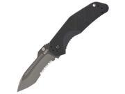 3 1 2 Storm Grey Finish Cpm S30V Stainless Assisted Opening Serrated Modified Tanto Blade Knife
