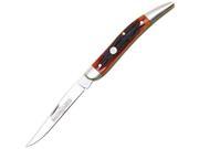 Queen D2 Tool Steel Clip Blade with Aged Honey Amber Bone Handles