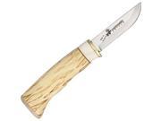 The Stickleback 3 Stainless Sandvik 12C27 Steel Blade with Oiled Curly Birch and Reindeer Antler Handle