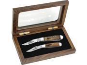 Father and Daughter Set Clip and Spey Blades with Wood Handles