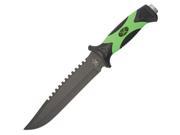 Tac Xtreme Zombie Fixed Blade Black Green Handles