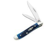 Case Cutlery 2 Blade Peanut Blue Bone Pocket Knife