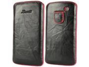 LUVVITT Genuine Leather Pouch for Samsung Galaxy S3 SIII Black Pink
