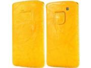 LUVVITT Genuine Leather Pouch for Samsung Galaxy S3 SIII Yellow