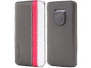 LUVVITT Genuine Leather Pouch Case for iPhone 5 5S 5C Gray Pink White