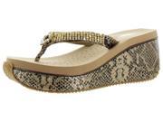 Volatile Satin Womens Rhinestone Croc EVA Wedge Sandals