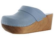 Sanita Women s Wood Open Back Leather Mule Clogs Shoes