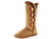 Moda Essentials Tall Button Women Faux Sheepskin Winter Boot