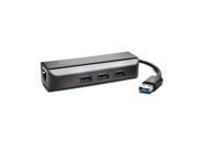 Kensington UA3000E USB 3.0 Ethernet Adapter 3 Port Hub — Black