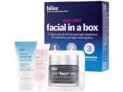 Bliss Night Night Facial In A Box Makeup melt gel to oil Cleanser 20ml Clay Mask 2x4g Triple Oxygen Moisture Cream 5ml 4pcs