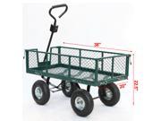 Yaheetech Steel Utility Garden Cart with Folding Sides 400 Pound Capacity 38 * 20 * 22.5 L*W*H