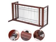 Yaheetech Adjustable Indoor Solid Wood Construction Pet Fence Gate Free Standing Dog Gate
