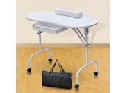 Yaheetech Portable Foldable Collapsible Manicure Table Nail Art Desk Workstation Pull Out Drawer Carry Bag Wrist Rest