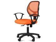 Yaheetech Adjustable Swivel Computer Desk Task Mesh Mid Back Fabric Mesh Swivel Desk Chair Orange