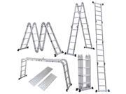 15.5ft 4.7M Multi Folding Telescopic Aluminium Ladder Extendable Scaffold Fold EN131 330lb Weight