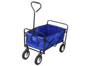 Yaheetech Collapsible Folding Utility Wagon Garden Cart Shopping Cart Blue