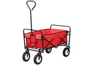 Yaheetech Collapsible Folding Cart Garden Wagon Buggy Shopping Beach Toy Sports Red