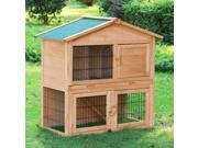 Yaheetech 40 New A Frame Wood Wooden Two Stairs Rabbit Hutch Small Animal House Pet Cage Chicken Coop