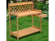 Yaheetech Solid Wood Potting Bench With Storage Outdoor Garden Patio Planting Work Station Table