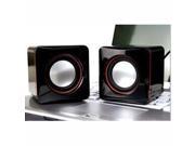 USB Stereo Speaker Mini SUPER BASS Portable For Smartphone Tablet Netbook Macbook Computer Black Color