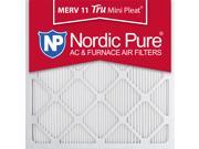 Nordic Pure 20x20x1 Tru Mini Pleat MERV 11 AC Furnace Air Filters Qty 3