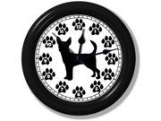 Chihuahua Silhouette • Unique Wall Clock • Pet Decor • Silent • Sweeping Quartz Movement • 9 Inches